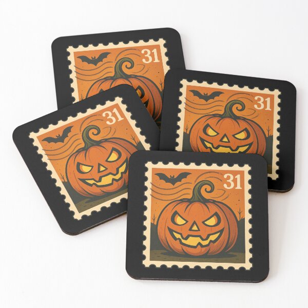 Item preview, Halloween Postage Stamp – Smiling Pumpkin & Bat Design | Spooky Season Art designed and sold by xKaPie.