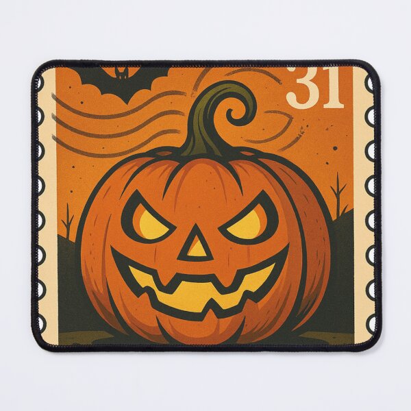 Item preview, Halloween Postage Stamp – Smiling Pumpkin & Bat Design | Spooky Season Art designed and sold by xKaPie.