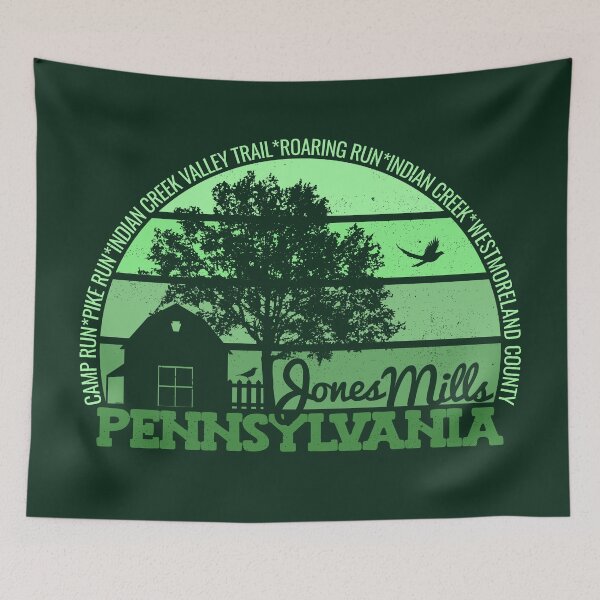Item preview, Jones Mills Pennsylvania Sunset Retro Vintage Local Pride Logo designed and sold by CRHPOD20.
