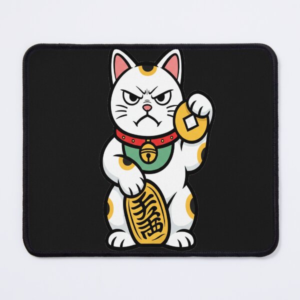 Item preview, Angry Cat Lucky Cat Maneki Neko Shirt - Classic Japanese Waving Fortune Cat designed and sold by NovaThreads Studio.