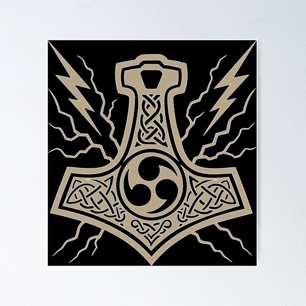 Item preview, Thunder god symbol hammer and drum designed and sold by moonmorph.