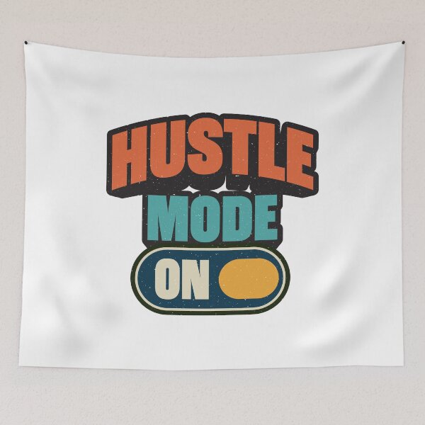 Item preview, Hustle Mode On – Motivational Retro Typography Tee designed and sold by Koony House and Field.