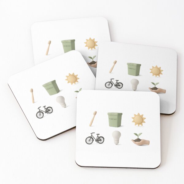 Item preview, Eco icons set with compost bin and green elements on transparent background, AI Generated designed and sold by dvoevnore.
