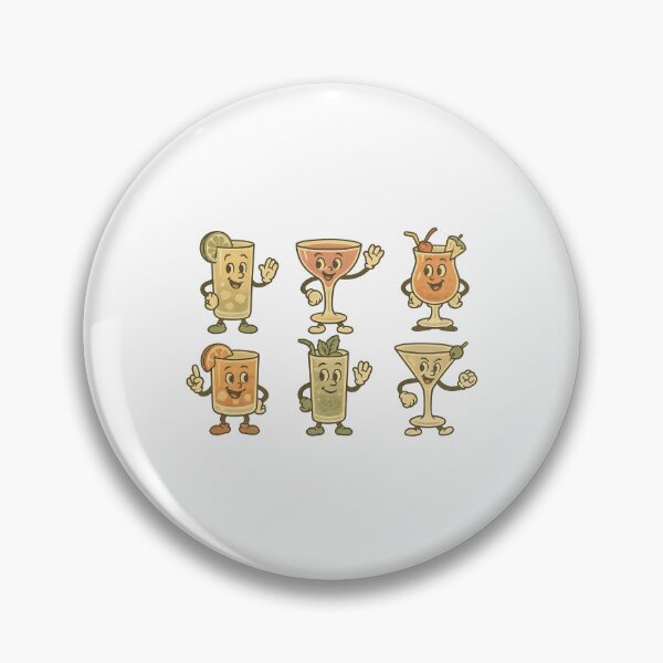 Item preview, Vintage cocktail mascots with cheerful faces, isolated and transparent, AI Generated designed and sold by dvoevnore.
