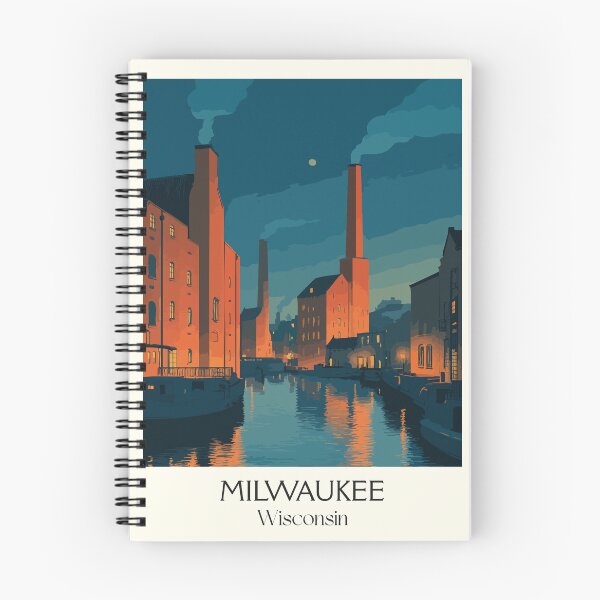 Item preview, Milwaukee Wisconsin Industrial River Art Print designed and sold by TuncGK.