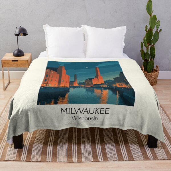 Item preview, Milwaukee Wisconsin Industrial River Art Print designed and sold by TuncGK.