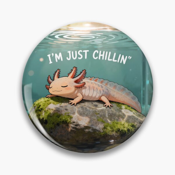 Item preview, Chillin' Axolotl Peaceful River Rock designed and sold by Linnea-Arts.