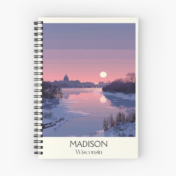 Item preview, Madison Wisconsin Winter Sunset Art Print designed and sold by TuncGK.