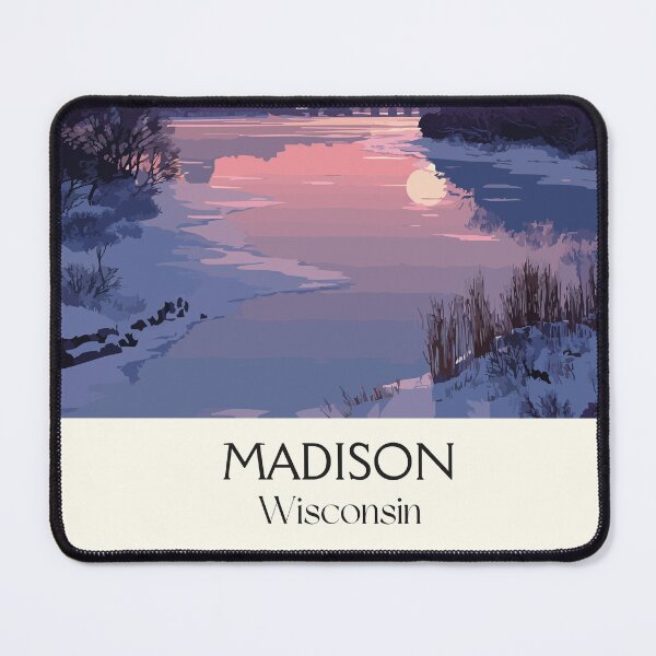 Item preview, Madison Wisconsin Winter Sunset Art Print designed and sold by TuncGK.