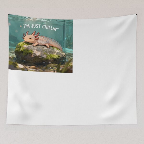 Item preview, Chillin' Axolotl Peaceful River Rock designed and sold by Linnea-Arts.