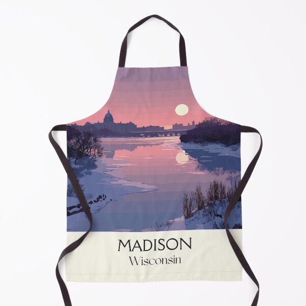 Item preview, Madison Wisconsin Winter Sunset Art Print designed and sold by TuncGK.