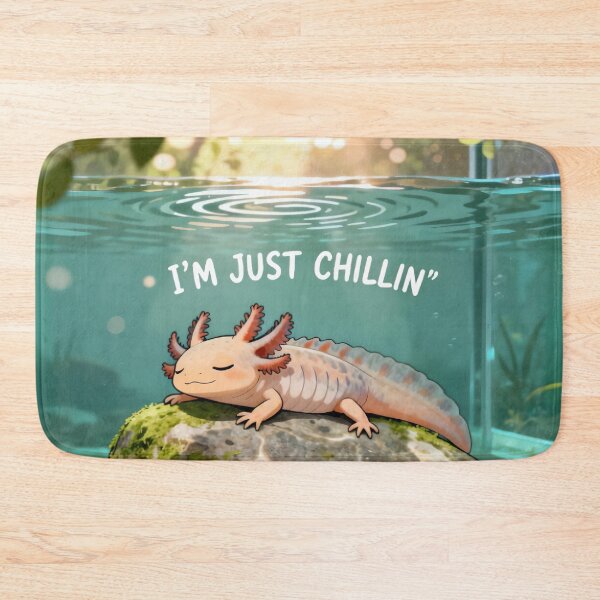 Item preview, Chillin' Axolotl Peaceful River Rock designed and sold by Linnea-Arts.