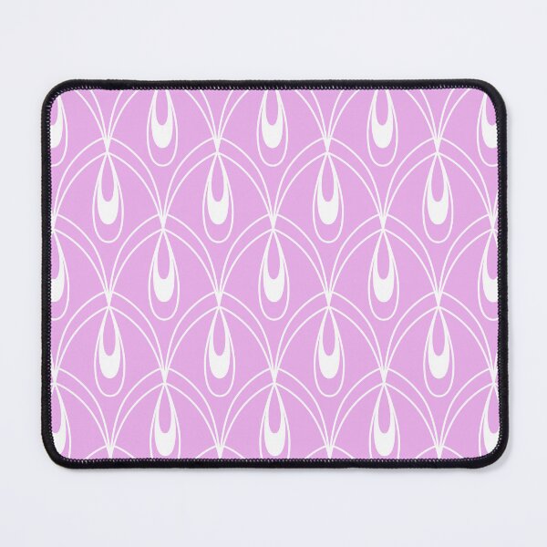 Item preview, Art Deco Raindrops Scallop Fans Pink and White designed and sold by Pinkdeer Designs.