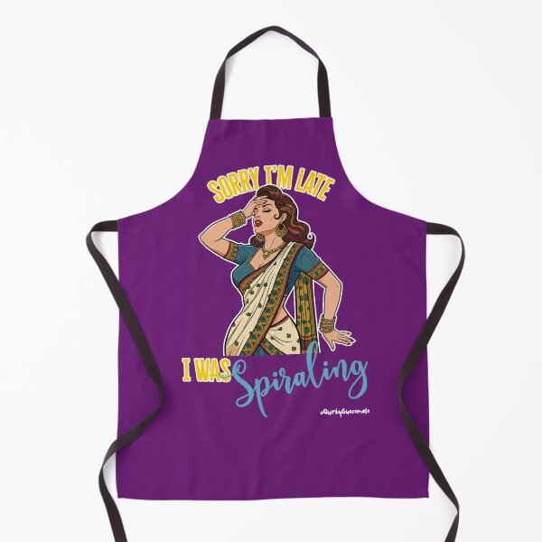Item preview, Sorry I'm Late I was Spiraling | Indian Retro Pinup designed and sold by QuirkyGuacamole.