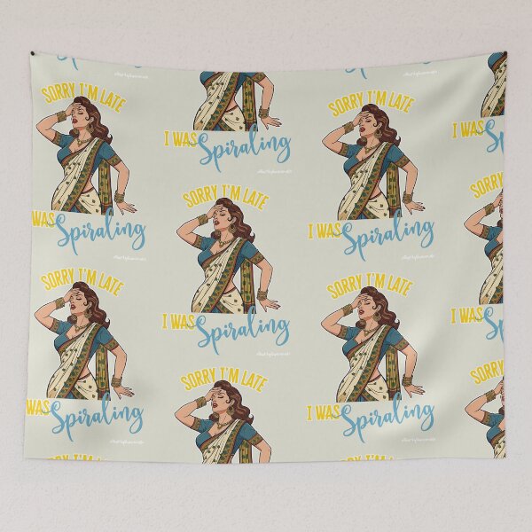 Item preview, Sorry I'm Late I was Spiraling | Indian Retro Pinup  designed and sold by QuirkyGuacamole.