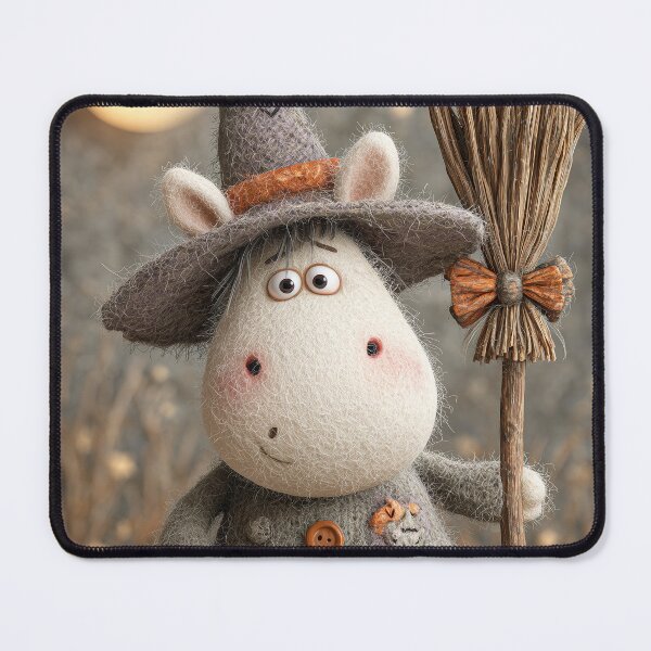 Item preview, Cute Wool Felt Witch Sheep - Halloween Knitted Art designed and sold by Wall Hues.