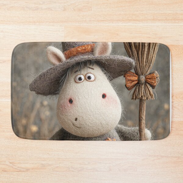 Item preview, Cute Wool Felt Witch Sheep - Halloween Knitted Art designed and sold by Wall Hues.