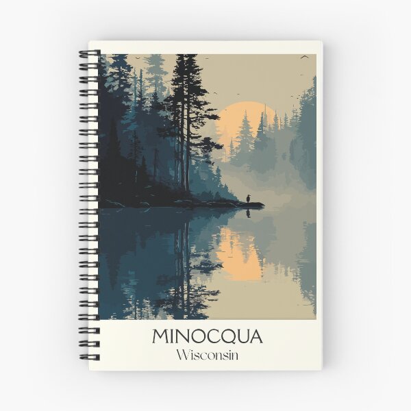 Item preview, Minocqua Wisconsin Northwoods Lake Art Print designed and sold by TuncGK.