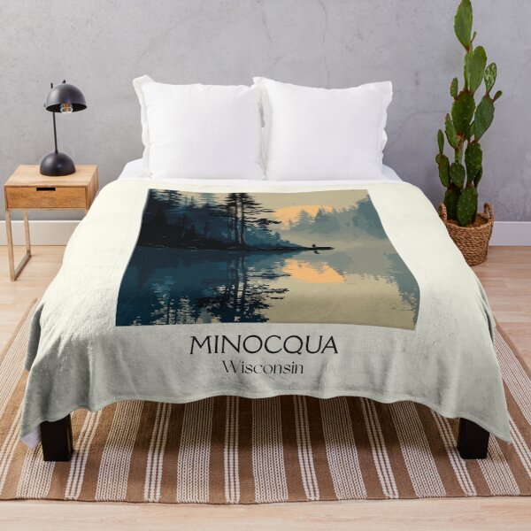 Item preview, Minocqua Wisconsin Northwoods Lake Art Print designed and sold by TuncGK.
