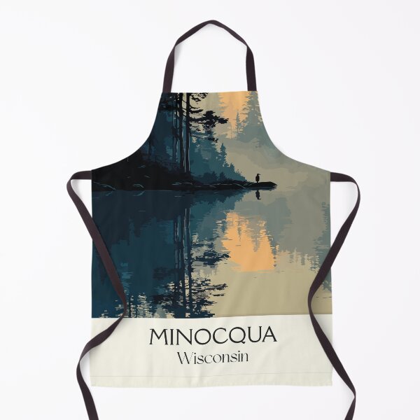 Item preview, Minocqua Wisconsin Northwoods Lake Art Print designed and sold by TuncGK.