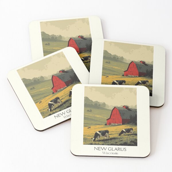 Item preview, New Glarus Wisconsin Dairyland Art Print designed and sold by TuncGK.