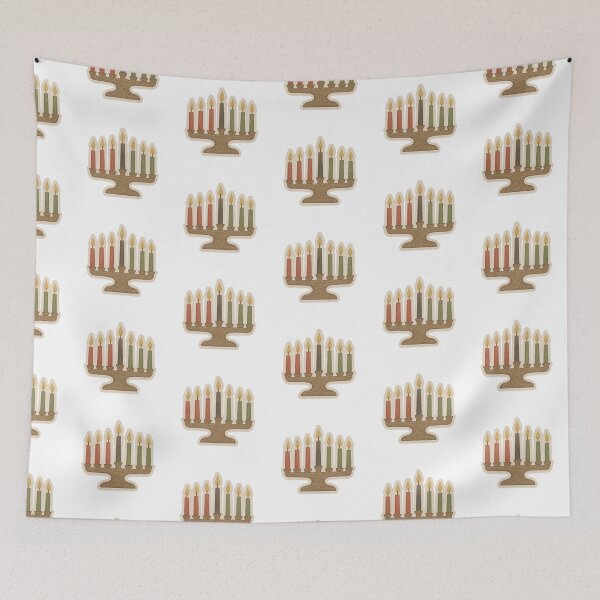 Item preview, Kwanzaa kinara with seven lit candles, isolated on transparent background, AI Generated designed and sold by dvoevnore.