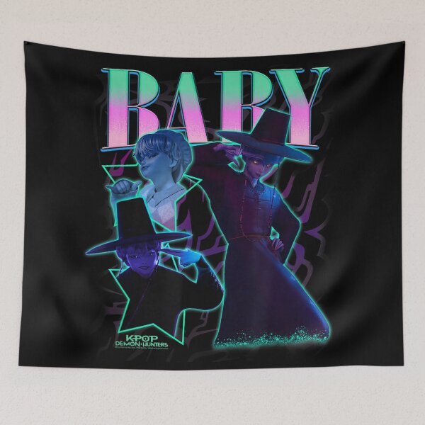Item preview, BABY Demon Hunters K Fashion Vibe Art in Neon Mint and Pink designed and sold by NguboNorento.