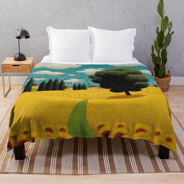 Item preview, Campo de girasoles texturizado - Arte paisajístico con pintura gruesa designed and sold by Wall Hues.