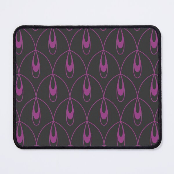 Item preview, Art Deco Raindrops Scallop Fans Carbon Black and Purple Wine  designed and sold by Pinkdeer Designs.