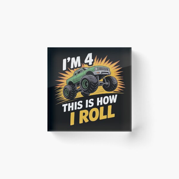 Item preview, 4 Year Old Monster Truck 4th Birthday boy designed and sold by BLZART.