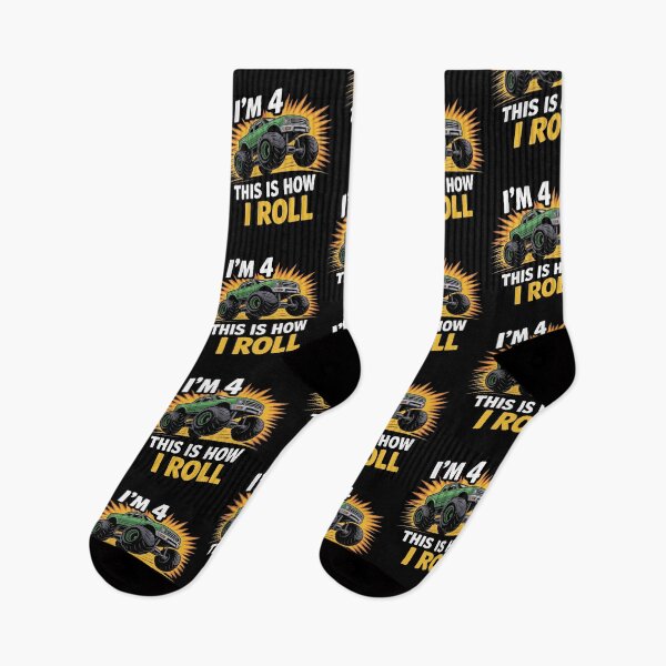 Item preview, 4 Year Old Monster Truck 4th Birthday boy designed and sold by BLZART.