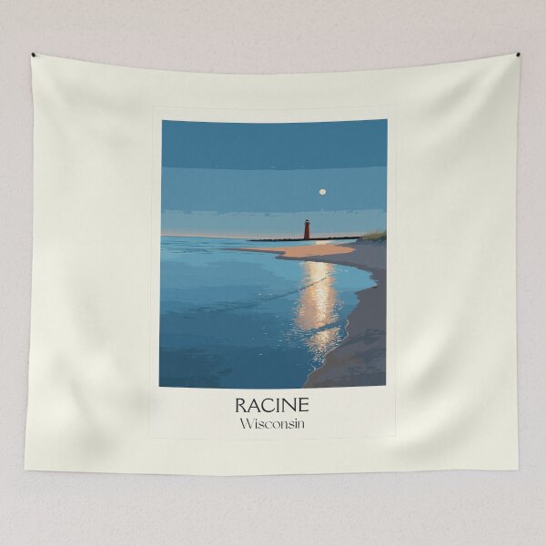 Item preview, Racine Wisconsin Lake Michigan Beach Art Print designed and sold by TuncGK.