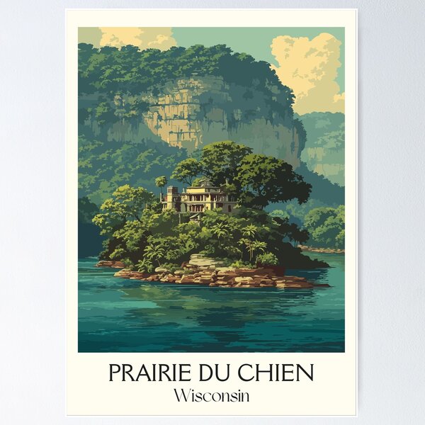 Item preview, Prairie du Chien Wisconsin Mississippi River Art Print designed and sold by TuncGK.