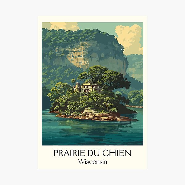 Item preview, Prairie du Chien Wisconsin Mississippi River Art Print designed and sold by TuncGK.