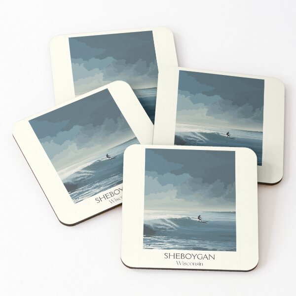 Item preview, Sheboygan Wisconsin Surfing Art Print designed and sold by TuncGK.