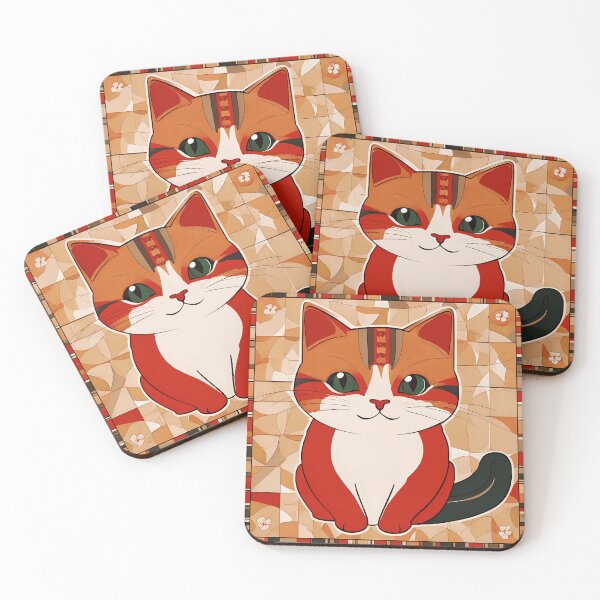 Item preview, Naive Style Cat Illustration: Black-Tailed Orange Kitten | Cat Art designed and sold by UnhingedBird.