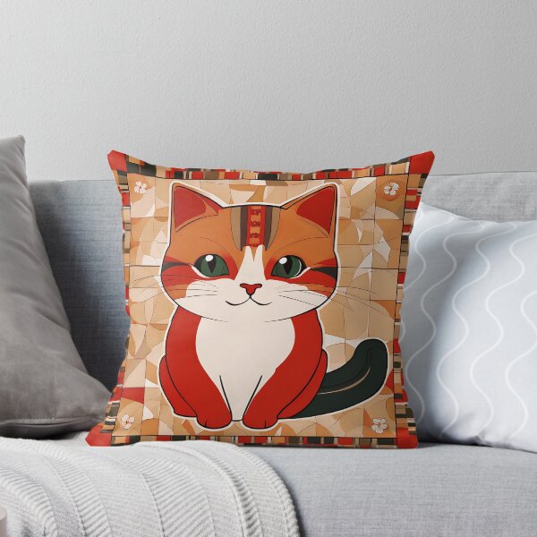 Item preview, Naive Style Cat Illustration: Black-Tailed Orange Kitten | Cat Art designed and sold by UnhingedBird.