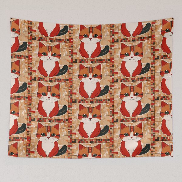 Item preview, Naive Style Cat Illustration: Black-Tailed Orange Kitten | Cat Art designed and sold by UnhingedBird.