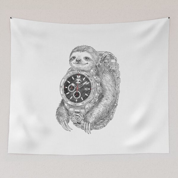 Item preview, "Slothwatch" - Born from the fusion of time and tranquility — a sloth that reminds us there’s no need to rush. designed and sold by Barabua-Shop.