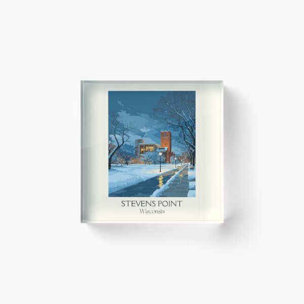 Item preview, Stevens Point Wisconsin Winter Night Art Print designed and sold by TuncGK.