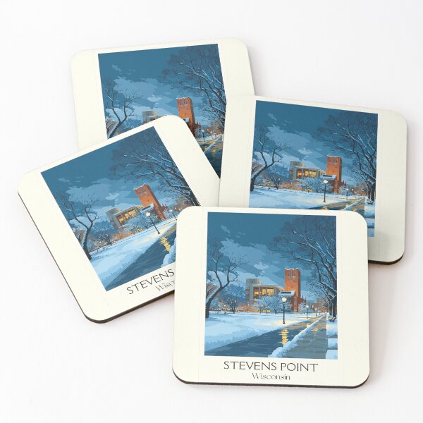 Item preview, Stevens Point Wisconsin Winter Night Art Print designed and sold by TuncGK.