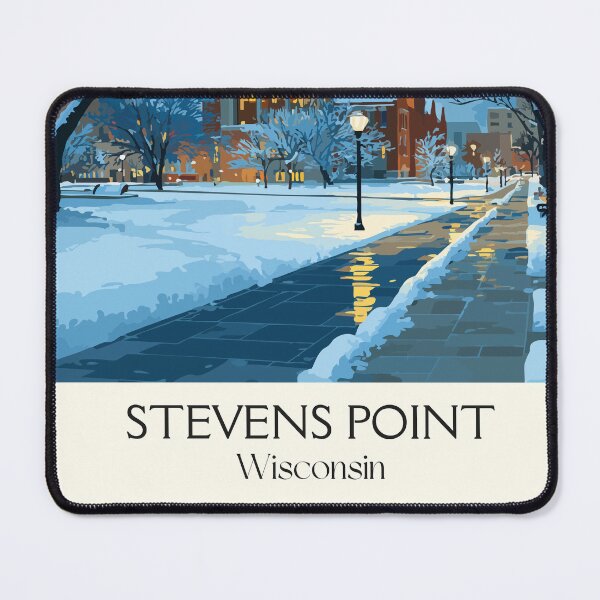 Item preview, Stevens Point Wisconsin Winter Night Art Print designed and sold by TuncGK.