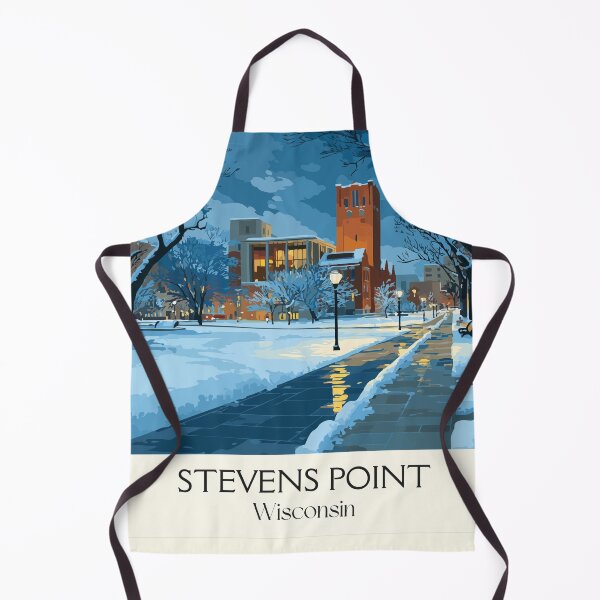 Item preview, Stevens Point Wisconsin Winter Night Art Print designed and sold by TuncGK.