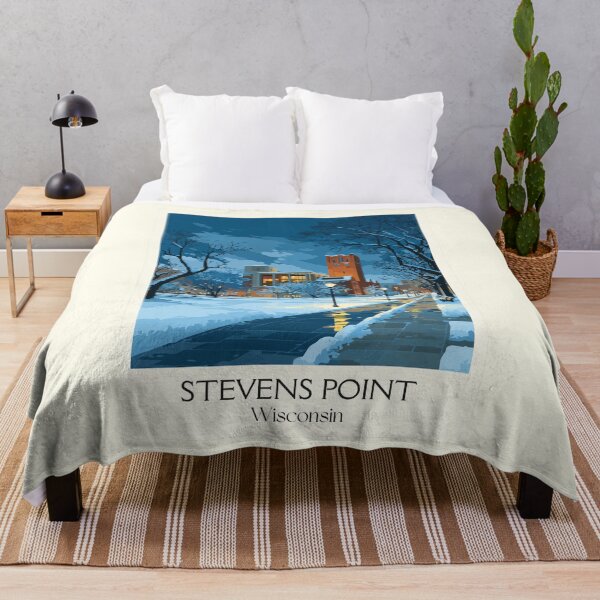Item preview, Stevens Point Wisconsin Winter Night Art Print designed and sold by TuncGK.