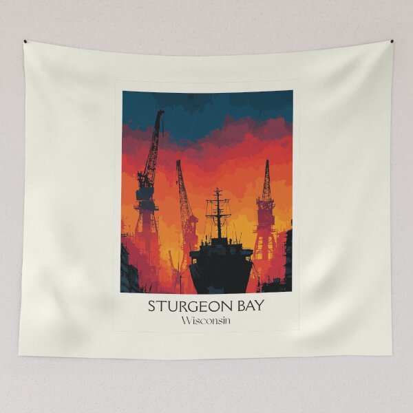 Item preview, Sturgeon Bay Wisconsin Shipyard Art Print designed and sold by TuncGK.