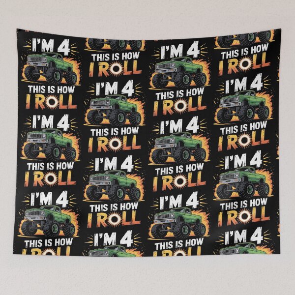 Item preview, 4 Year Old Monster Truck 4th Birthday boy designed and sold by BLZART.