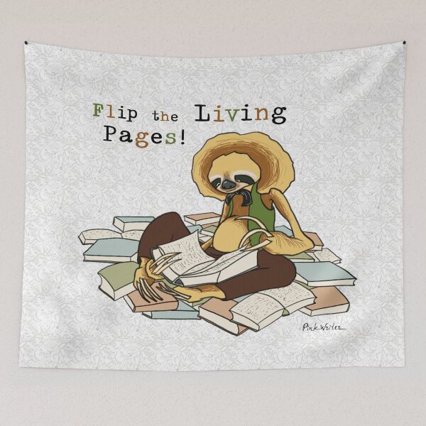 Item preview, Sloth’s Book Pile Reading Retreat designed and sold by Pink Writer.