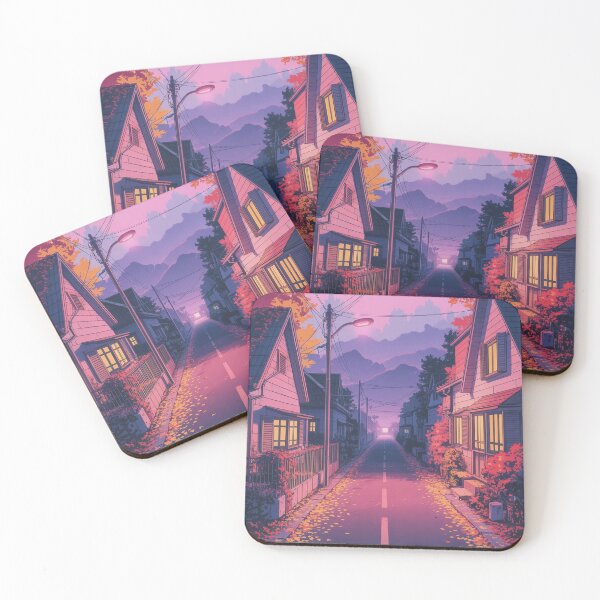 Item preview, Autumn Street Glow – Cozy Lo-Fi Vaporwave Evening Art designed and sold by DreamCraze.