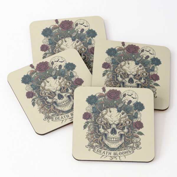 Item preview, Skull with flowers designed and sold by TheStoryweavers.