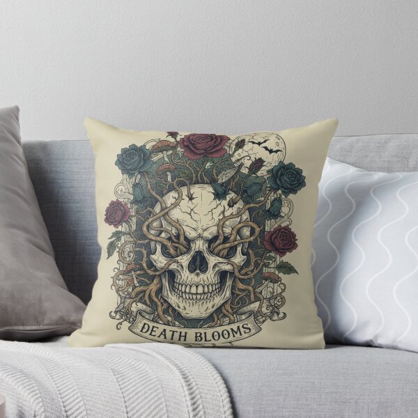Item preview, Skull with flowers designed and sold by TheStoryweavers.